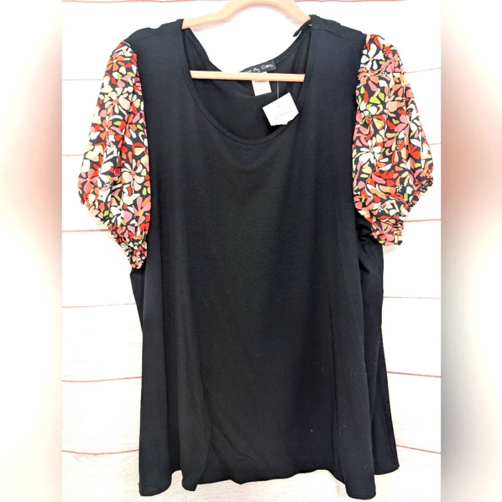 Nwt Kim & Kami puffy sleeve blouse  size 1x